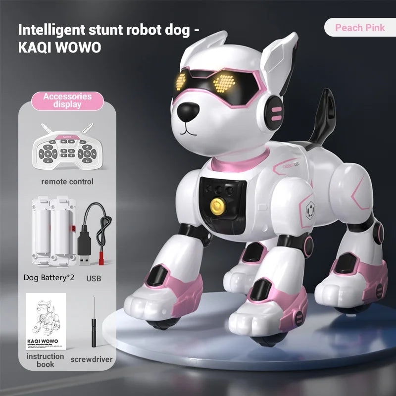 Smart Programming Stunt Dog Intelligent Remote Control Robot Dogs Toys 2.4G RC Stunt Dog Sensing Sing& Dancing RC Dog Toy Gift