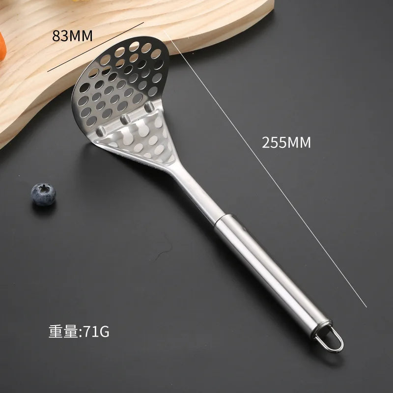 Manufacturer   Stainless Steel Potato Masher Manual Fruit Vegetable Pressure Mud Machine Kitchen Children Food Crusher Complementary Gadget   kitchen gadgets