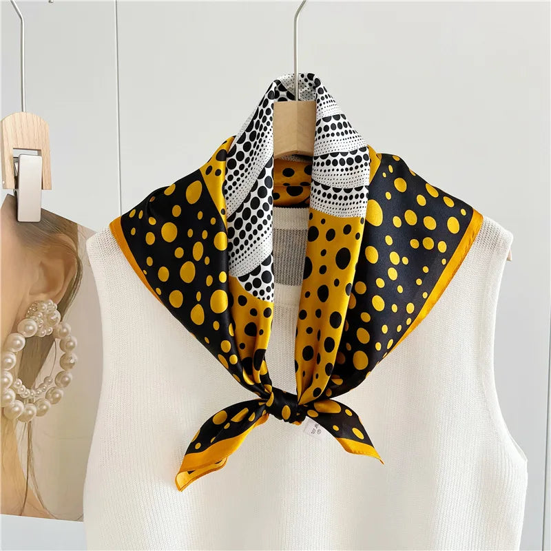 100% Natural Silk Scarf for Women Print Bufanda Mujer Real Silk Headscarf 65x65cm Bandanas Silk Scarves Square Neckscarf Wraps