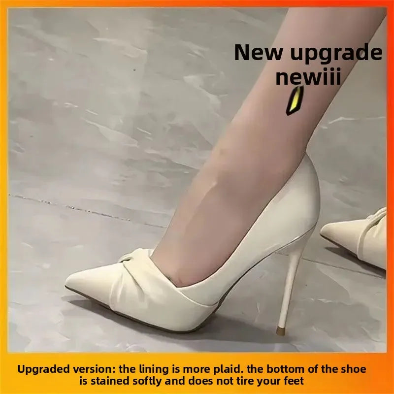 Manufacturer   Elegant Ladylike High Heels Retro British Style Pointed Toe Low Cut Women's Shoes Fashionable Minimalist Pure Color Summer Shoes   Pumps