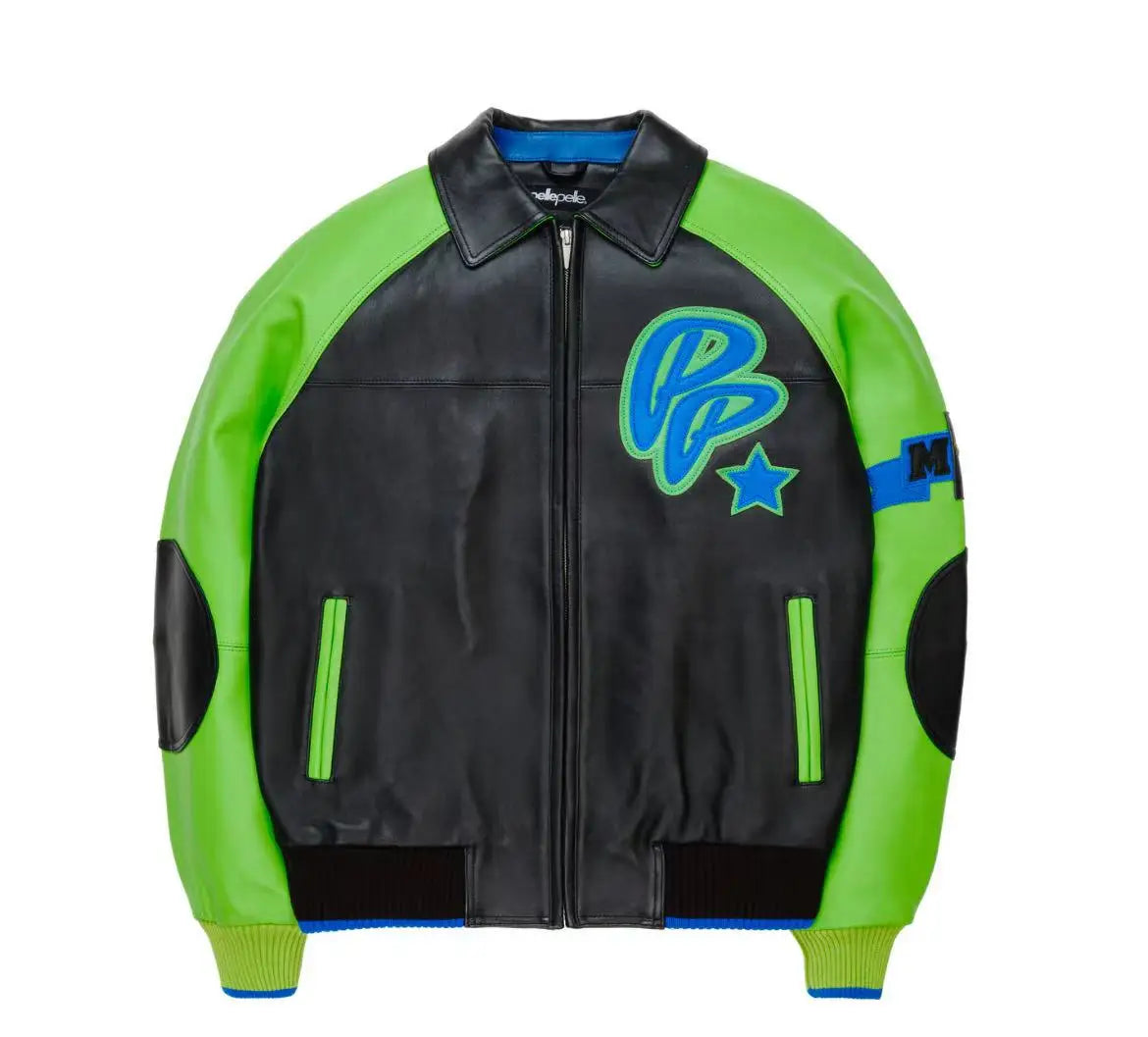 Spring New Fashion Casual Classic Soda Club Plush Jacket Lamb Skin Jacket US Size Lapel Leather Embroidery Men's Genuine tops
