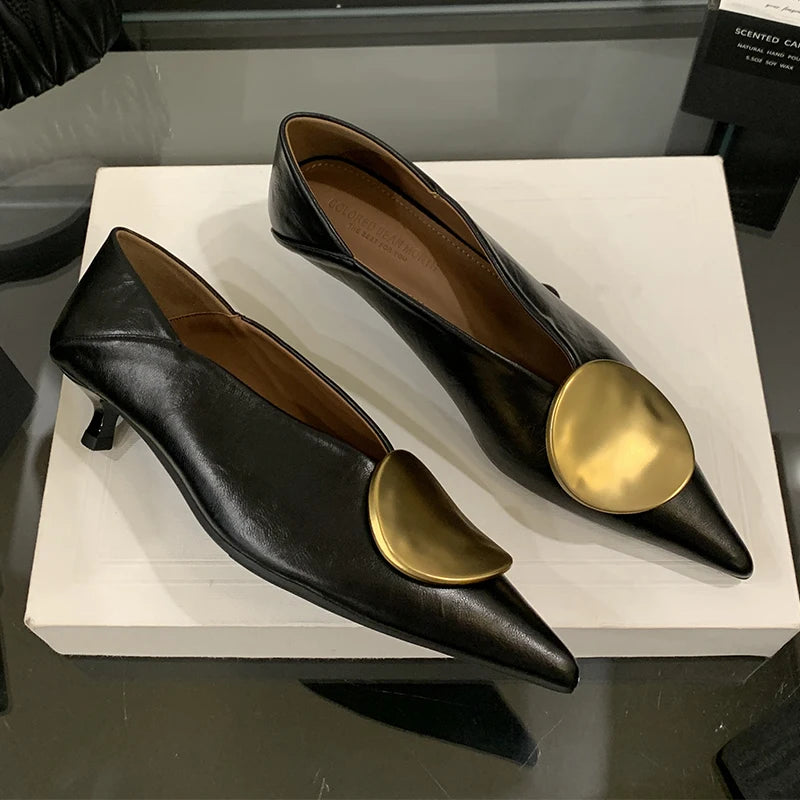 Manufacturer   Luxury Women Heeled Shoes Pointed Toe Low Heels Designer Shoes Sexy Dress Fashion Woman Pumps Summer Elegant Zapatos Mujer   Pumps