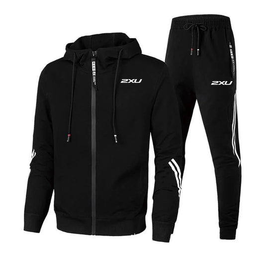 Hot Sale Men's Tracksuit Set Zipper Jacket Black Sweatpants Autumn Winter Runnning Hoodie Outfits Urban Casual Sportswear   suits
