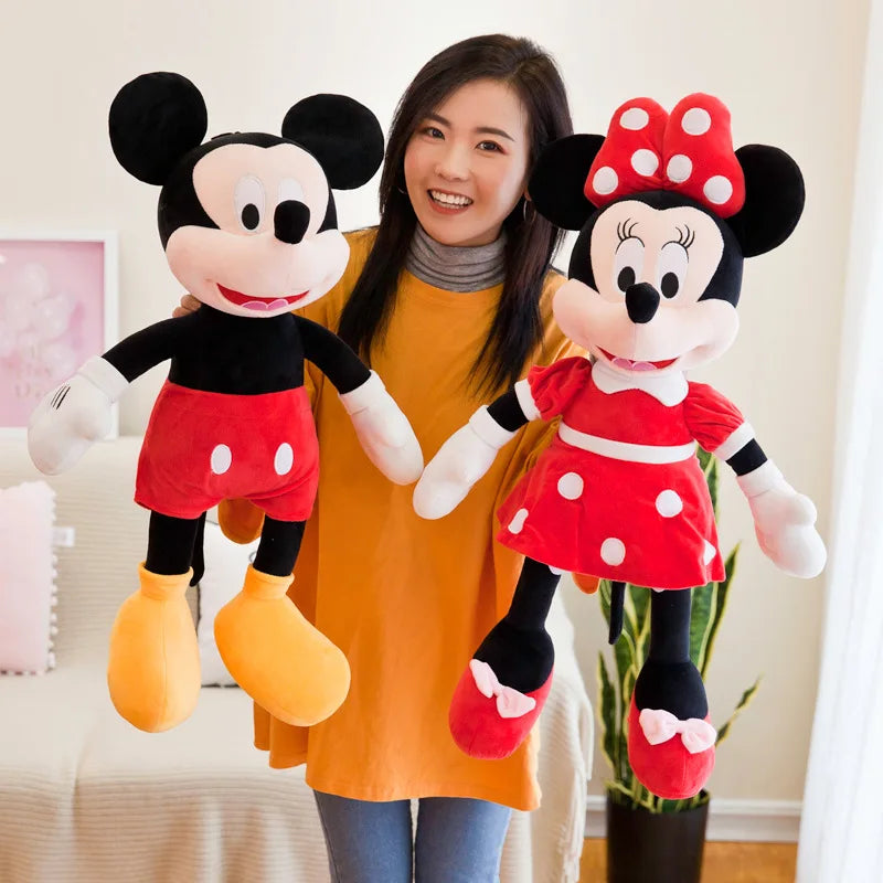 Disney Kawaii Mickey Minnie Mouse Stuffed Plush Toy Animals Doll Cartoon Cute Soft Pillow Room Decor Anime Peluche Children Gift