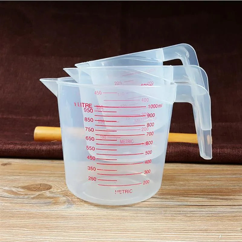 manufacturer  3pcs 250/500/1000ml Baking Liquid Measuring Cups PVC Scale Cup Plastic Measuring Volume Beaker Kitchen Baking Tools   Kitchen gadgets