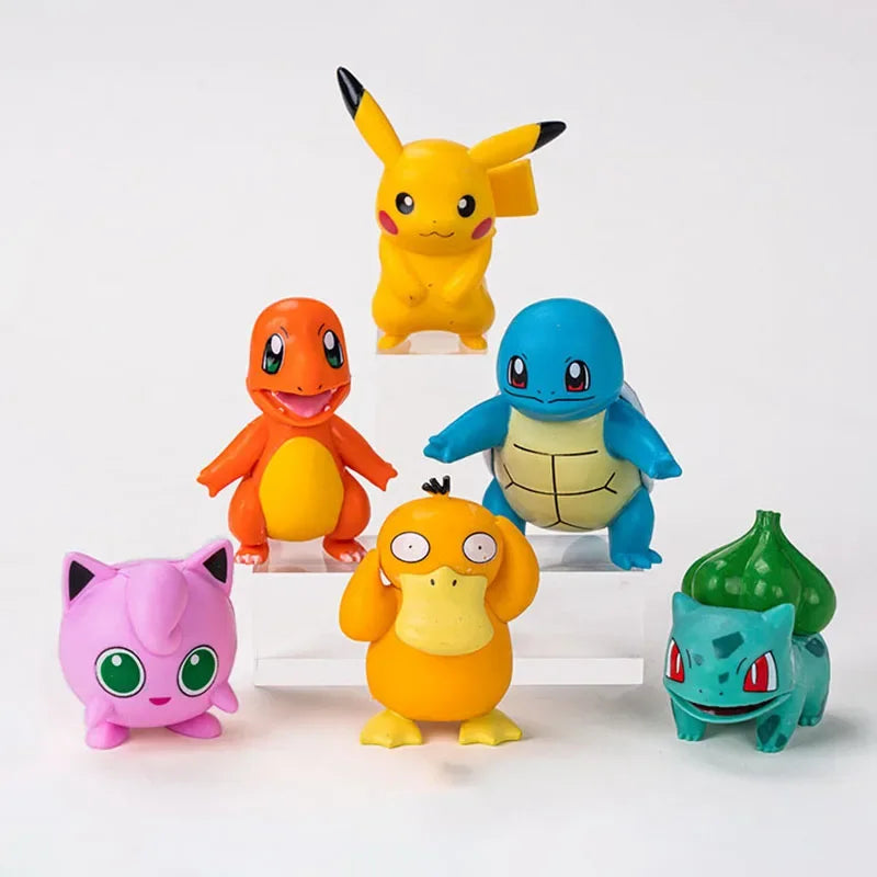 13Pcs/set Pokemon Cake Anime Figure Pikachu Party Happy Birthday Pokemon Cake Decoration Supplies Ornaments Boy Kids Gift