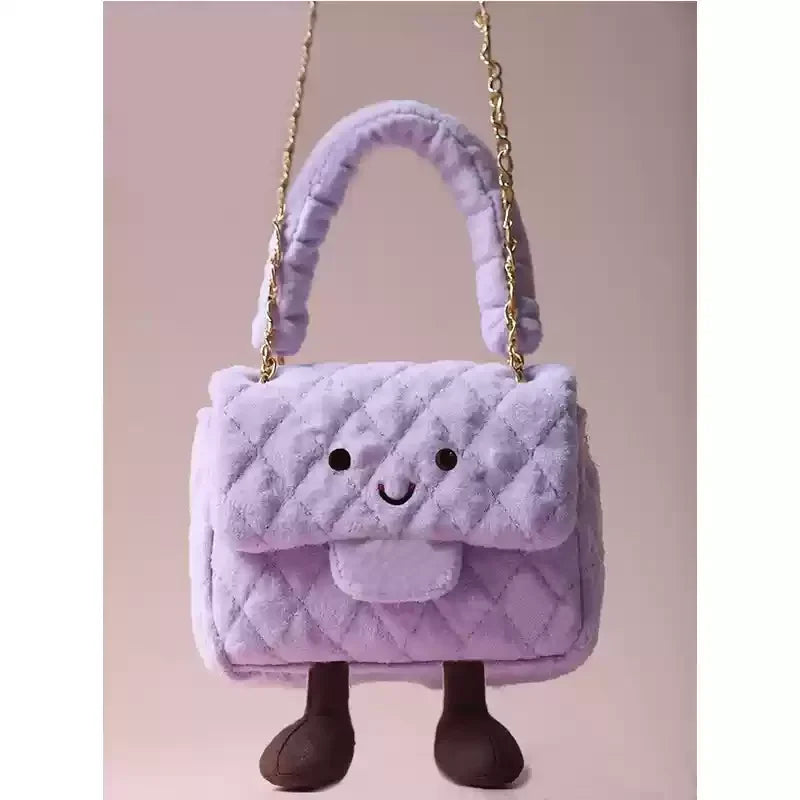 Jellycat Small Fragrant Style Ling Grid Chain Hair Bag Summer New Handbag Daifei Bag Stuffed Animal Plush Toy Girl Birthday Gift