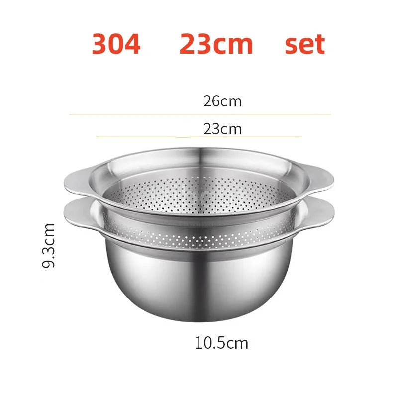 Manufacturer   Vegetable washing basin Basket rice washing artifact Fruit filter basin Strainer Kitchen items 304 stainless steel drain basket   kitchen gadgets