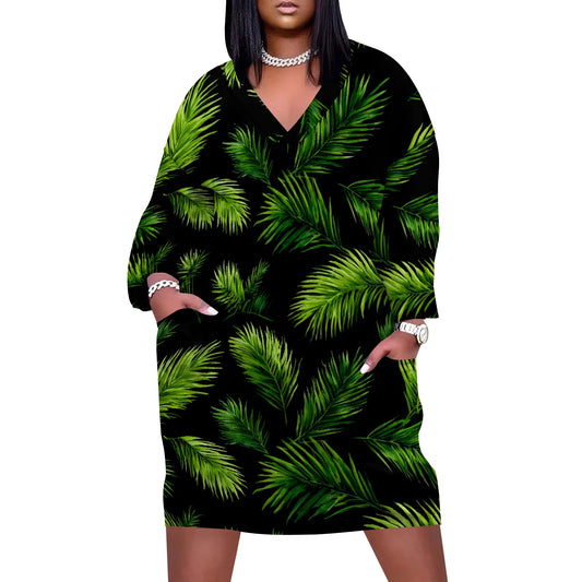 Maxi Dress for Women V Neck Casual Sleeve Wrap Sexy Long Dresses Floral with Belt