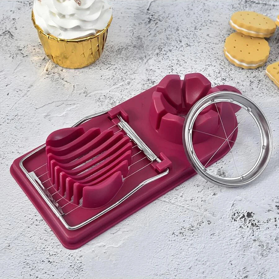 manufacturer  Multifunctional PP Base egg cutter 2-in-1 stainless steel wire pull egg cutter for hanging high-quality kitchen accessory tools   Kitchen gadgets