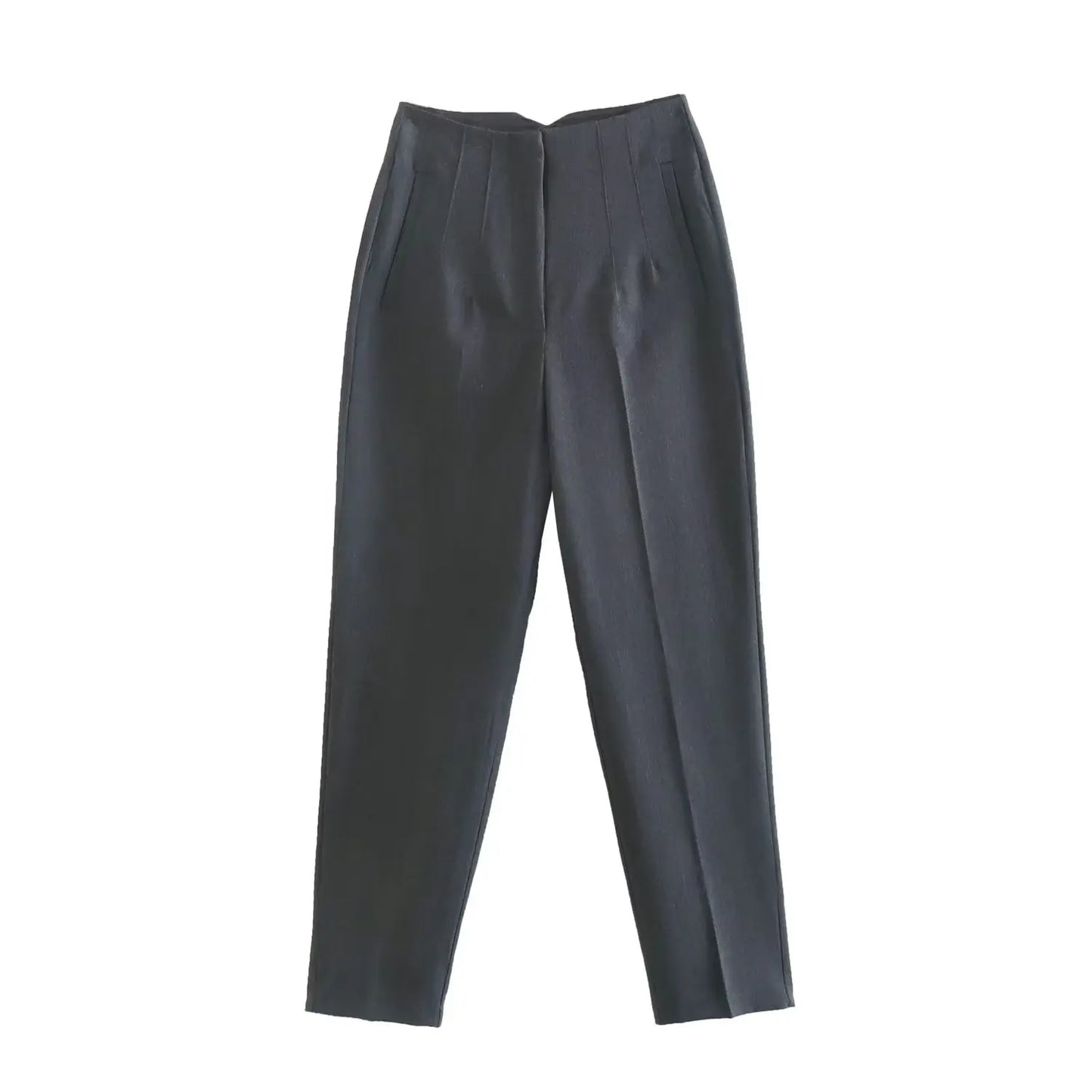 Willshela Women Fashion Straight Pants High Waist Front Zipper Trousers Vintage Full Length Female Chic Lady