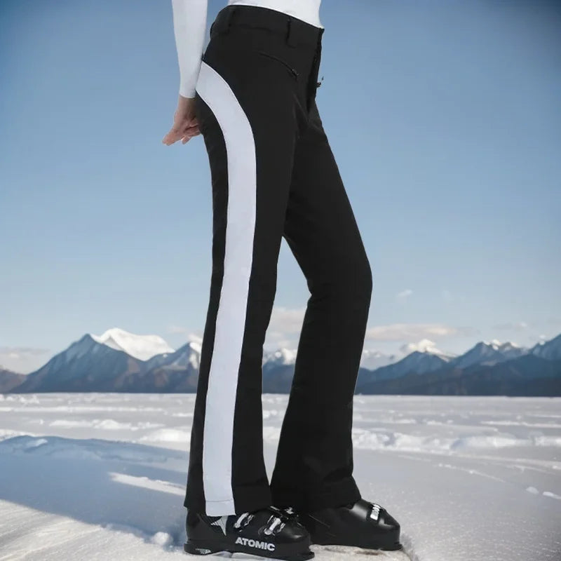 Female Slim Skiing Pants Outdoor Warm Waterproof Snow Clothes Women High Elasticity Ski Trousers Winter Alpine Sport Pant