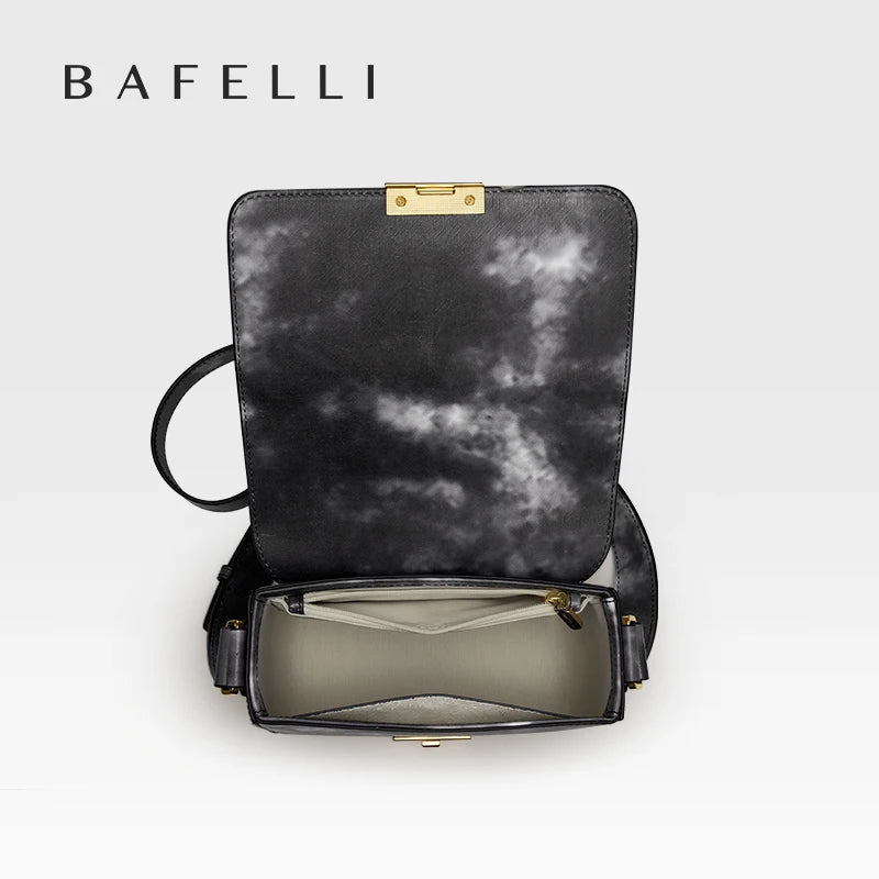 BAFELLI K GOLD WOMEN'S NEW FASHION BAG LEATHER ORIGINAL DESIGNER LUXURY BRAND TRENDING SHOULDER PURSE CASUAL STYLE