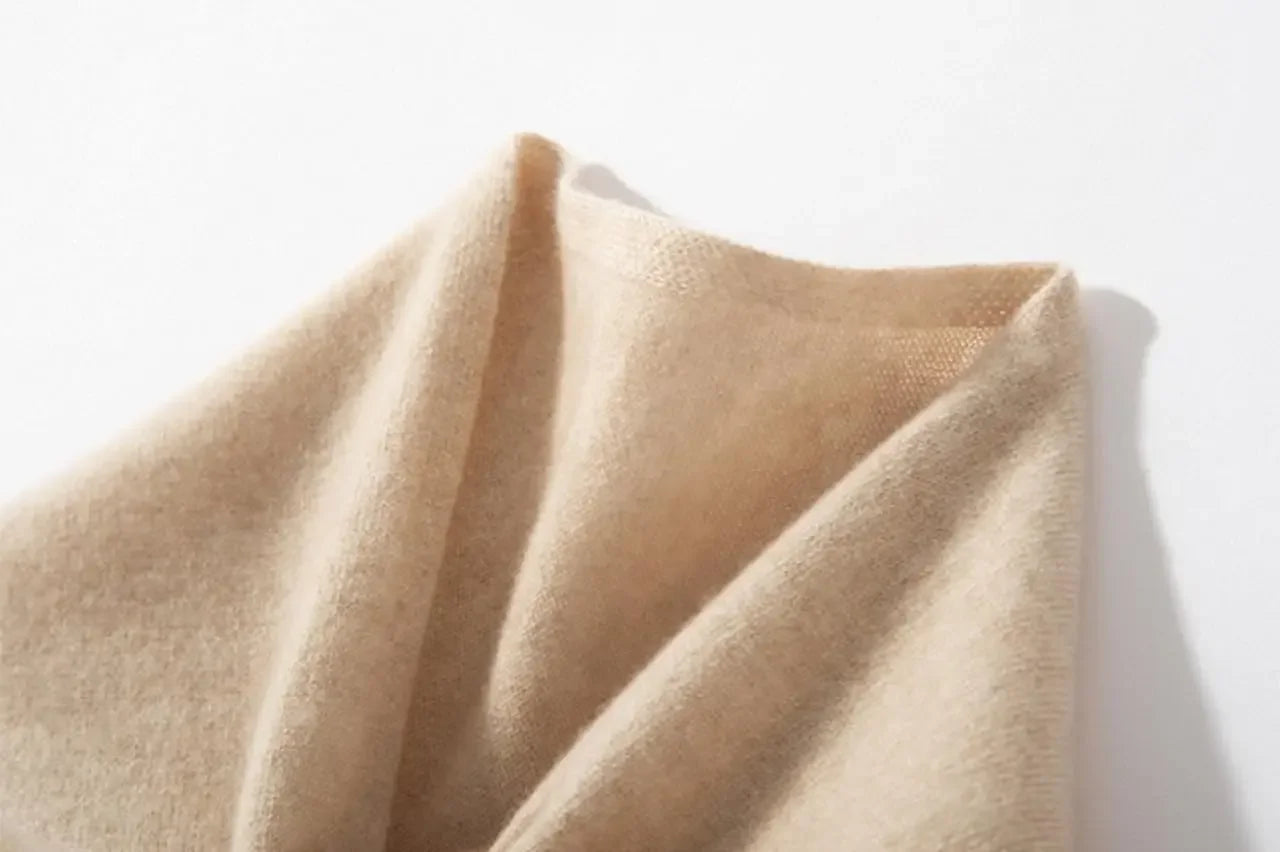Y2K 100%Cashmere Women's Knit Triangle Scarf - Downtown Girl Aesthetic Essential, Head Scarf & Trendy Shawl Combo