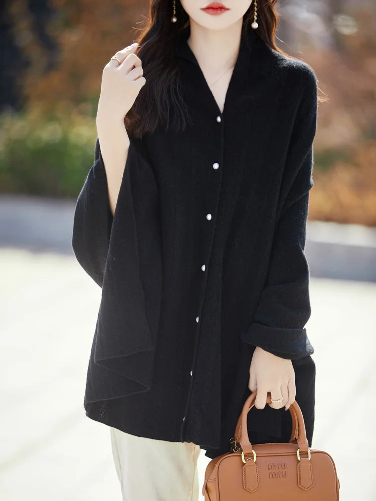 Spring and Autumn Trend 100% Pure Wool Shawl Women's Coat Multi-Functional Scarf Wool Knitted Cardigan Super Versatile Sweater
