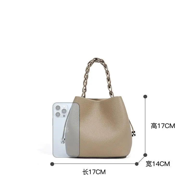 Luxury Women's handbag Cowhide Bucket Bag Spring Crossbody Bag Commuting Shoulder Elegant Women's bags Designer Luxury Bag