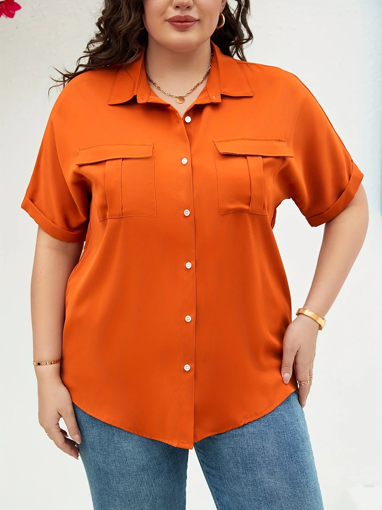 Women's Plus Size Shirt Summer Chic Elegant Shirt For Chubby Women's Fashion Shirt  t-shirts