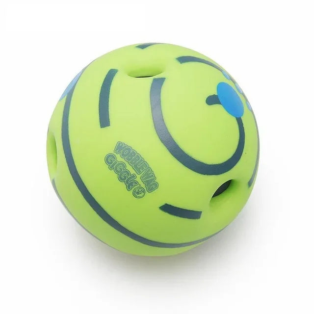 14CM Ball Interactive Dog Toy Fun Giggle Sounds Ball Puppy Chew Toy Wobble Wag Giggle Ball Dog Play Ball Training Sport Pet Toys