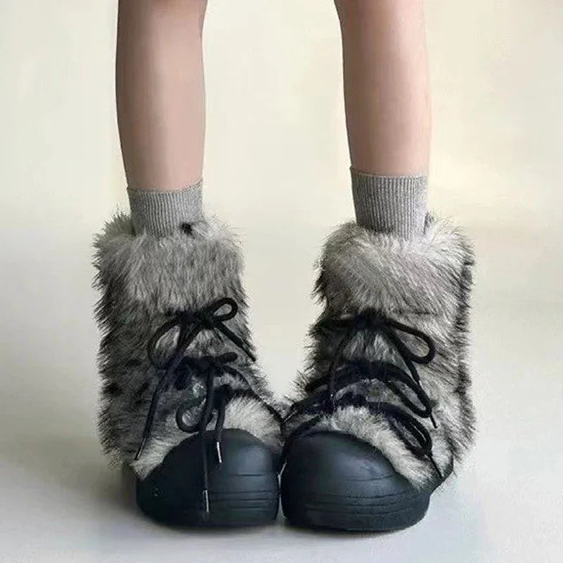 Manufacturer    Women Snow Ankle Boots Fur Designer Fashion Short Plush Flats Cotton Shoes Trend Warm Cozy Winter    boots