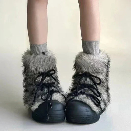 Manufacturer    Women Snow Ankle Boots Fur Designer Fashion Short Plush Flats Cotton Shoes Trend Warm Cozy Winter    boots
