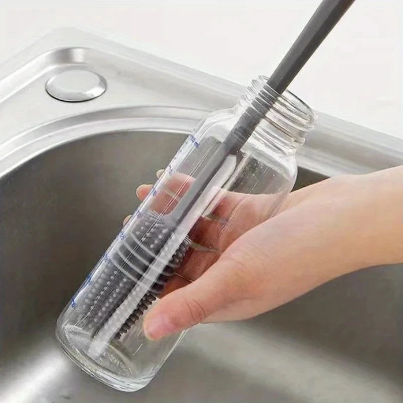 manufacturer  Silicone Milk Bottle Brush Cup Scrubber Glass Cleaner Kitchen Cleaning Tool Long Handle Drink Bottle Glass Cup Cleaning Brush   Kitchen gadgets