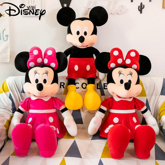 Disney Kawaii Mickey Minnie Mouse Stuffed Plush Toy Animals Doll Cartoon Cute Soft Pillow Room Decor Anime Peluche Children Gift