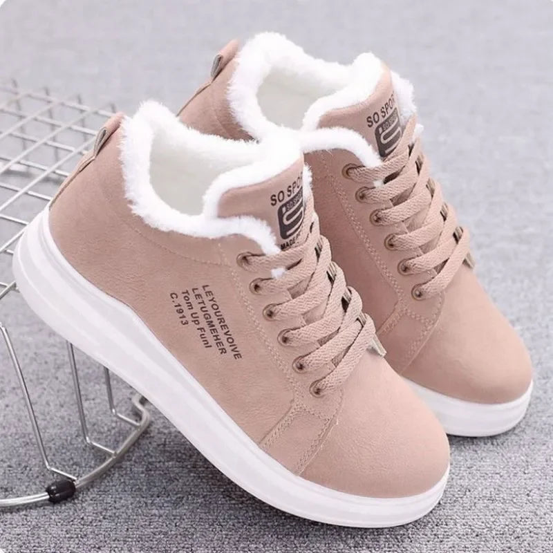 Manufacturer   New Snow Boots Winter Outdoor Women Shoes Warm Fur Plush Lady Casual Shoes Lace Up Fashion Sneakers Platform Snow Boots    Sneakers