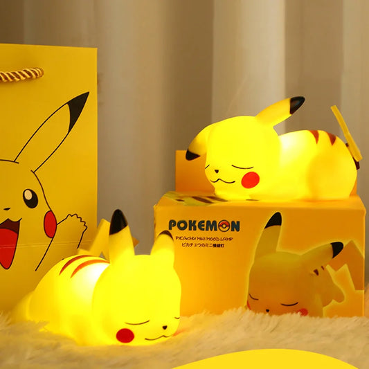 Pikachu Night Light Glowing Children Toy Pokemon Pikachu Cute Bedside Lamp Children's Birthday Christmas Present