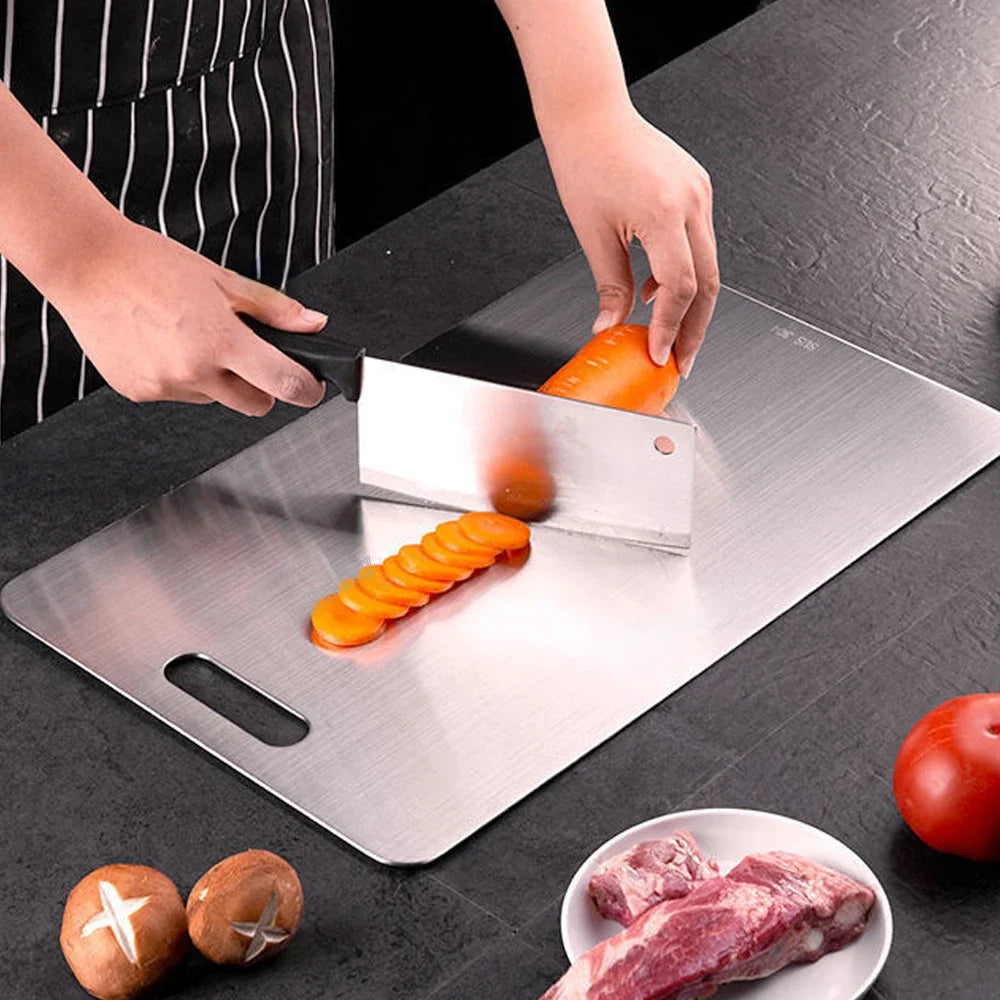 manufacturer  316 Stainless Steel Panel and Chopping Board Kitchen Household Thickened Double Sided Cutting Board Block Kneading Dough Board   Kitchen gadgets