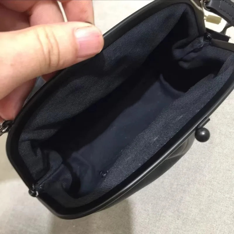 Genuine Leather Crossbody Bags For Women  New High Quality Black Soft Cowhide Clip Shoulder Bag Exquisite Luxury Female Bag