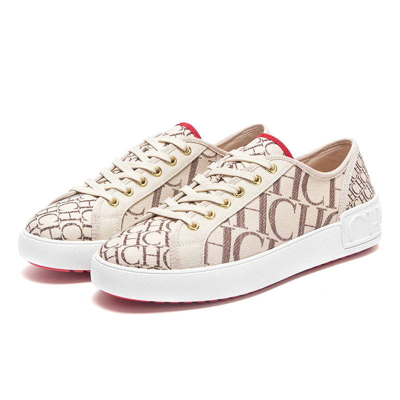 Manufacturer   Shoes for woman Luxury brand canvas shoes girls' casual shoes, lace-up flat sneakers student-style lettered casual shoes   boots