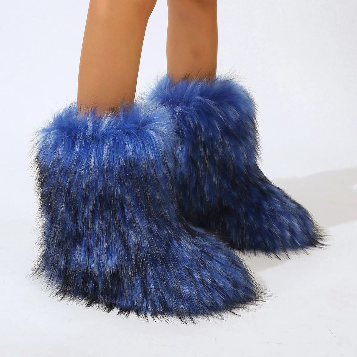 Manufacturer   Winter Shoe Women's Winter Fluffy Faux Fox Fur Boots Woman Plush Warm Snow Boots Luxury Footwear Girls' Furry Fur Bottes Fashion   boots