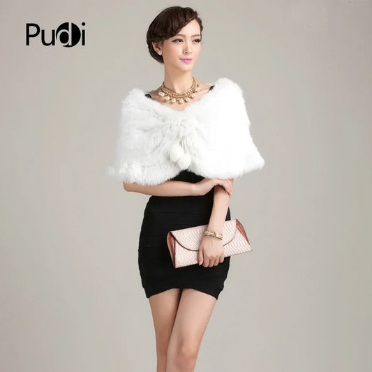 Womens Scarf Real Rabbit Fur Wrap Wedding Shawl Free Shipping White Black Winter Shawl