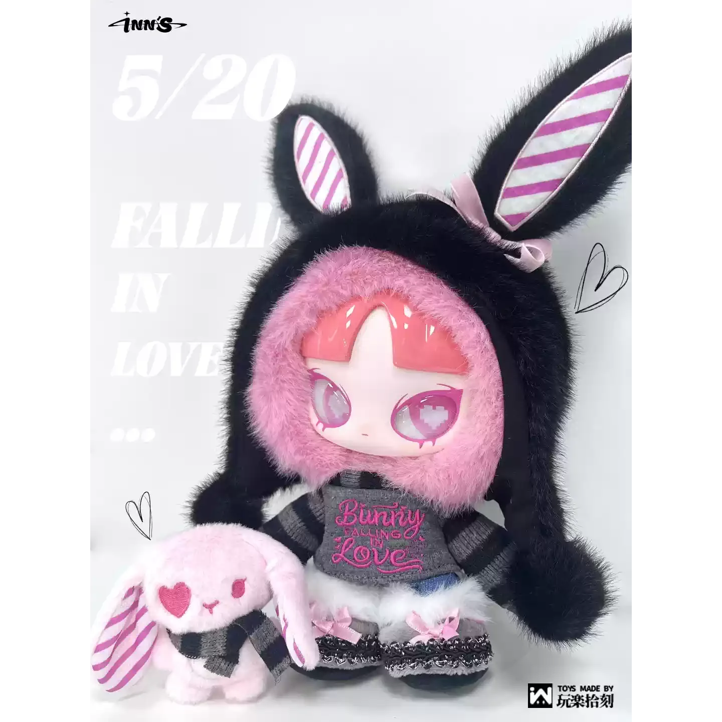 New Genuine Inn Bunny Falling In Love Ver Figure 30cm Vinyl Face Plush Hanging Card Customize Figurine Pvc Toy Cute Xmas Gift