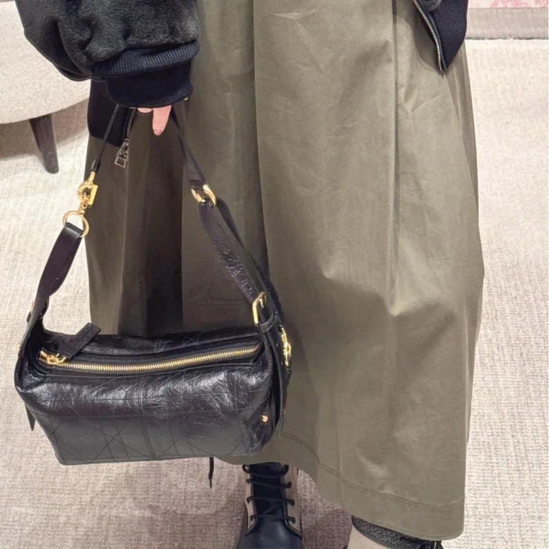 sling genuine leather handbags for women Underarm vintage Bag Commuter Single Shoulder Crossbody high quality side ladies Bag