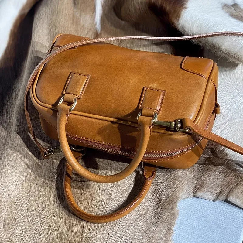 Simple casual and high-quality natural real leather ladies' small handbag outdoor daily work real cowhide shoulder diagonal bag