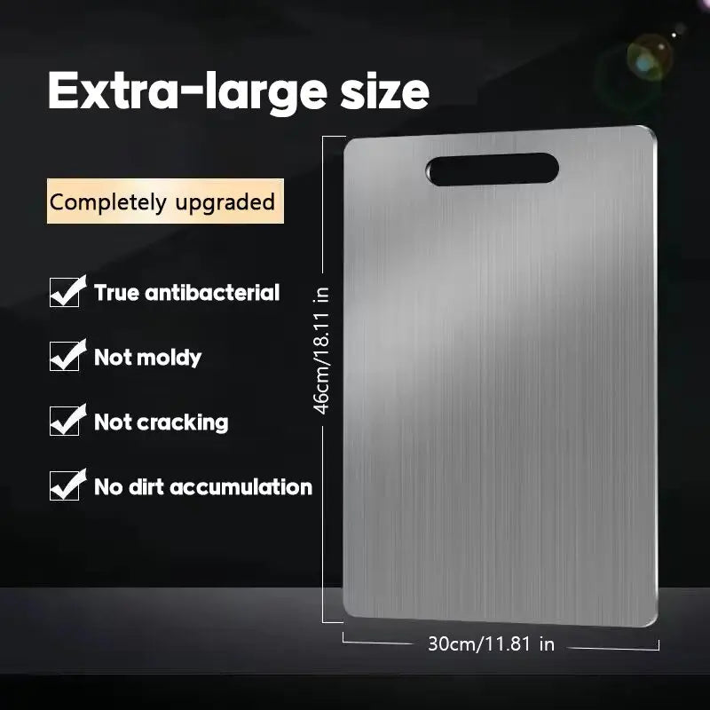 Manufacturer      New Stainless steel cutting board, heavy-duty double-sided cutting board, suitable for meat, vegetables, fruits, durable     Kitchen gadgets