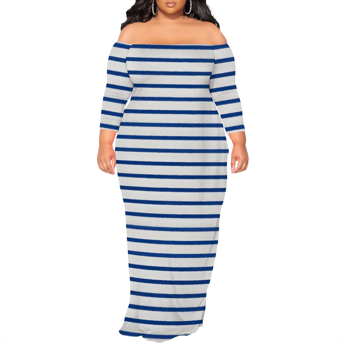 Maxi Dress for Women V Neck Casual 3/4 Sleeve Wrap Sexy Long Dresses Floral with Belt