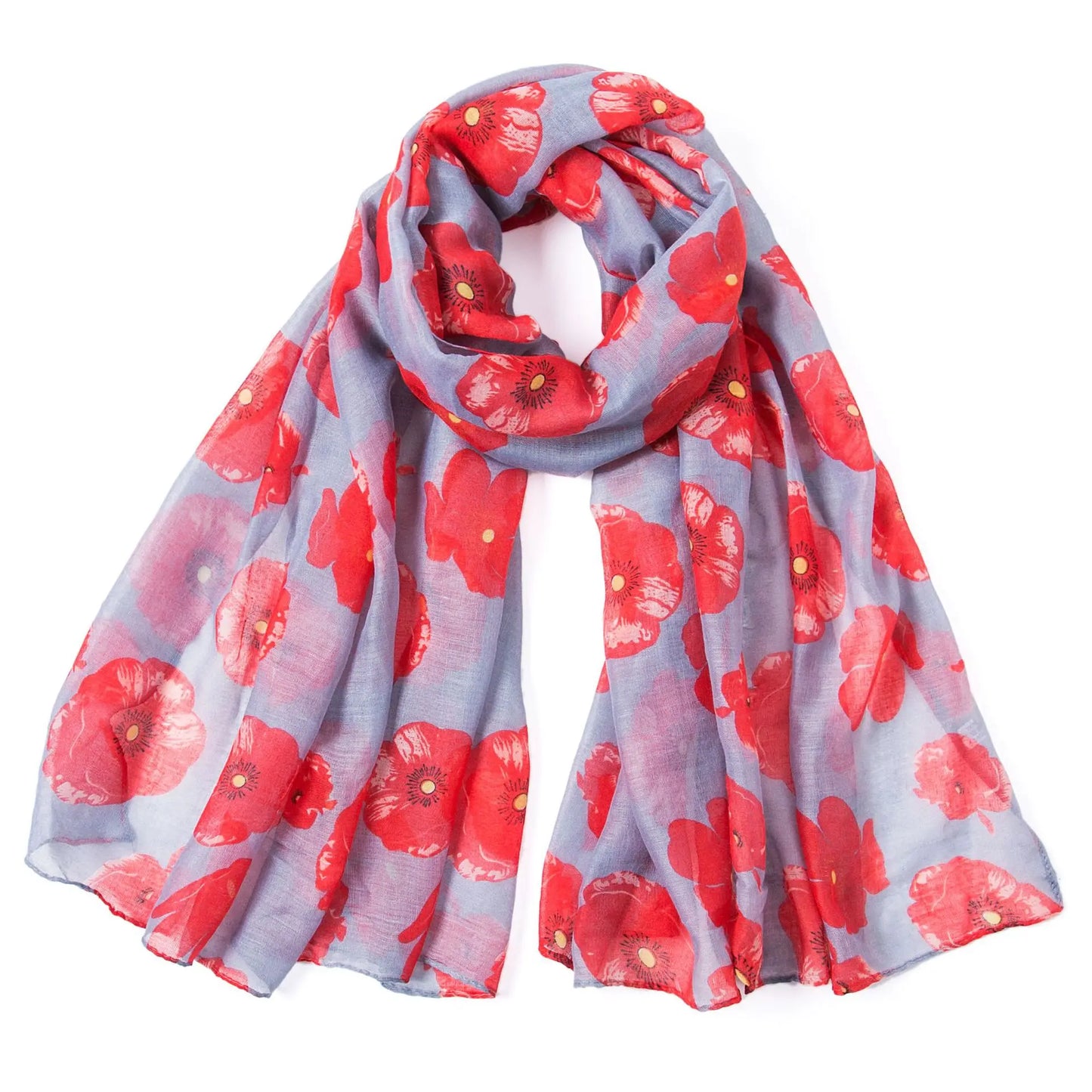 New Fashion Poppy Print Scarves Shawls Women Beach Flower Print Foulard Wrap Accessories Hijab 5 Color  scarf