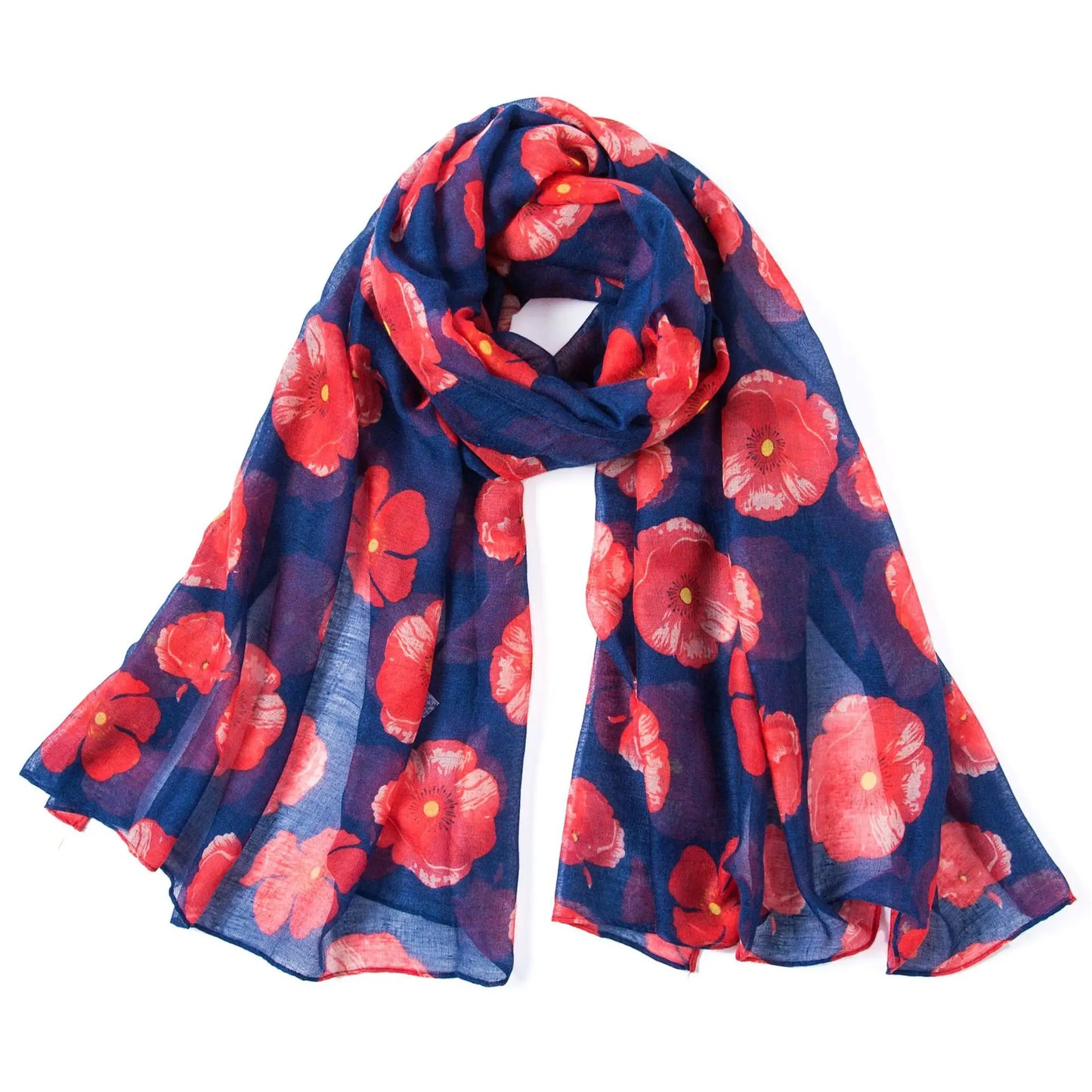 New Fashion Poppy Print Scarves Shawls Women Beach Flower Print Foulard Wrap Accessories Hijab 5 Color  scarf