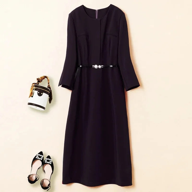 Plus Size Purple Evening Dress Plus Size Women's  Autumn/Winter New Style Bridesmaid Dresses Long Slim Fit For Special Oc...