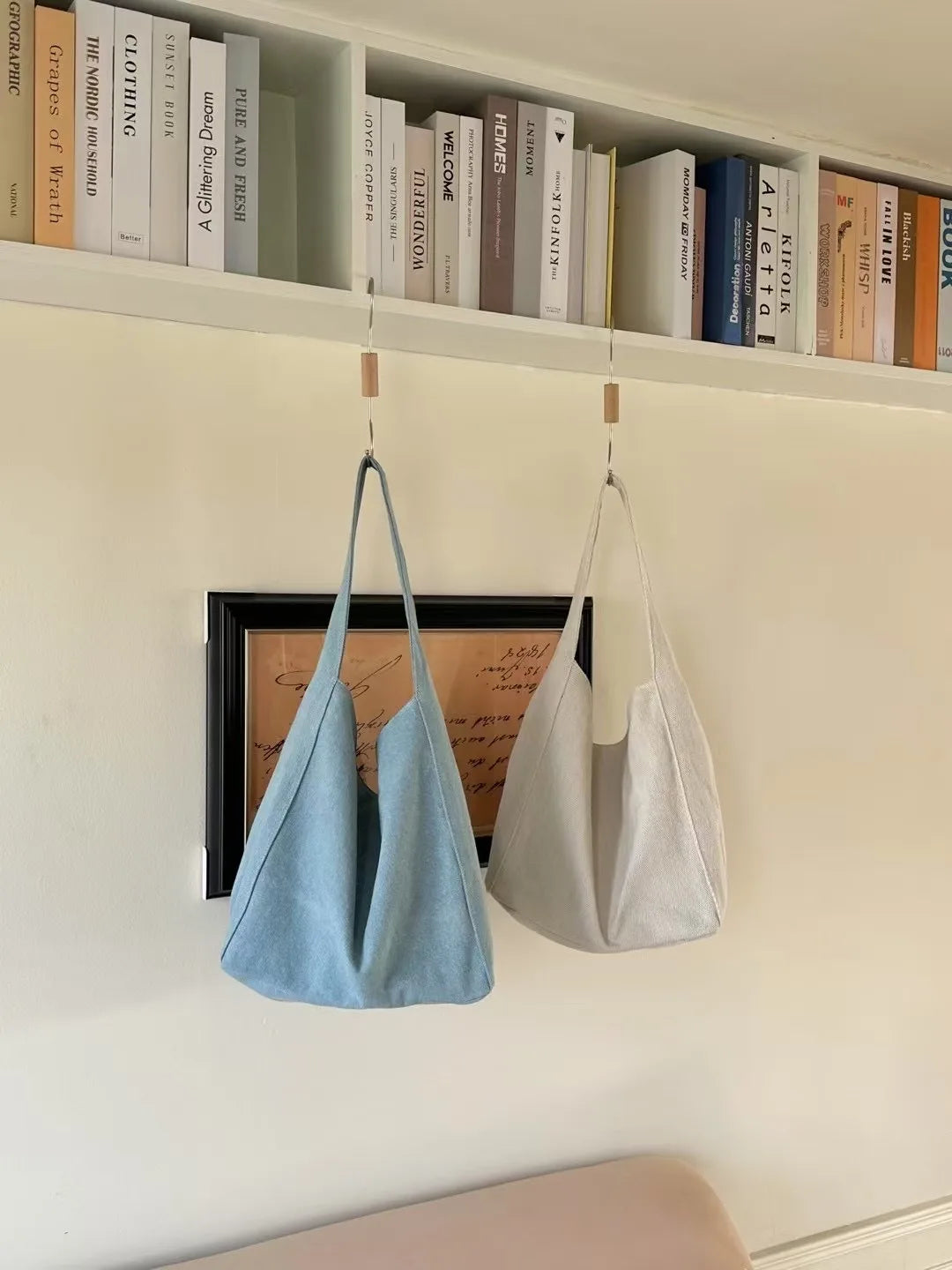 Women's bag canvas bag large capacity lazy shoulder bag  commuting underarm tote ladies bag