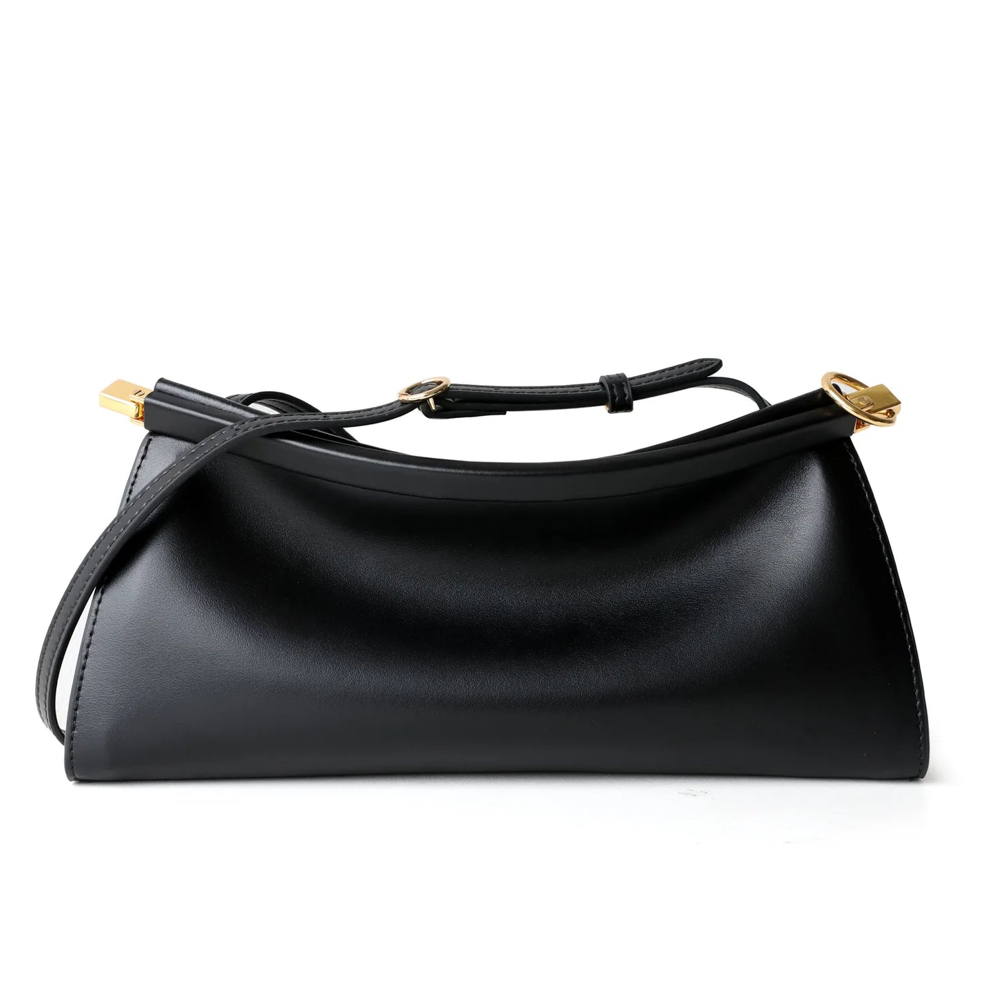 Euro French Niche Design Cowhide Clip Bag Plain Cowhide Leather Women Armpit Shoulder Bag Stylish Party Formal Occasions Handbag