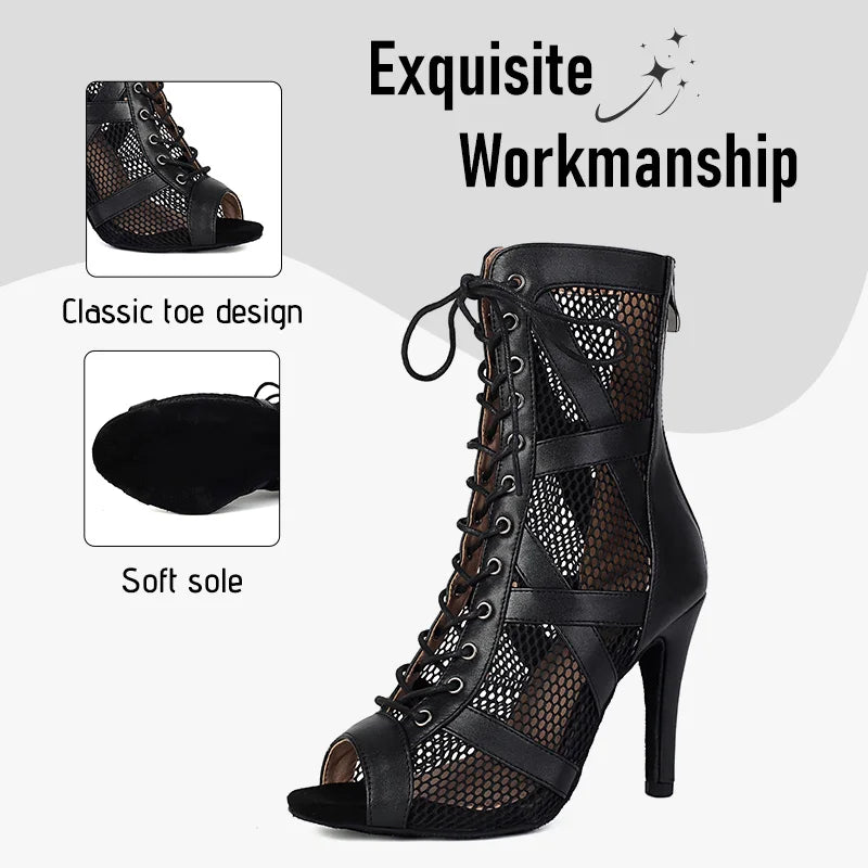 Manufacturer   Woman Dance Boots Air mesh Party Dance Shoes Ladies Girls High heeled Dance Boots Women Ballroom Dancing Shoes Sexy Stilettos   boots