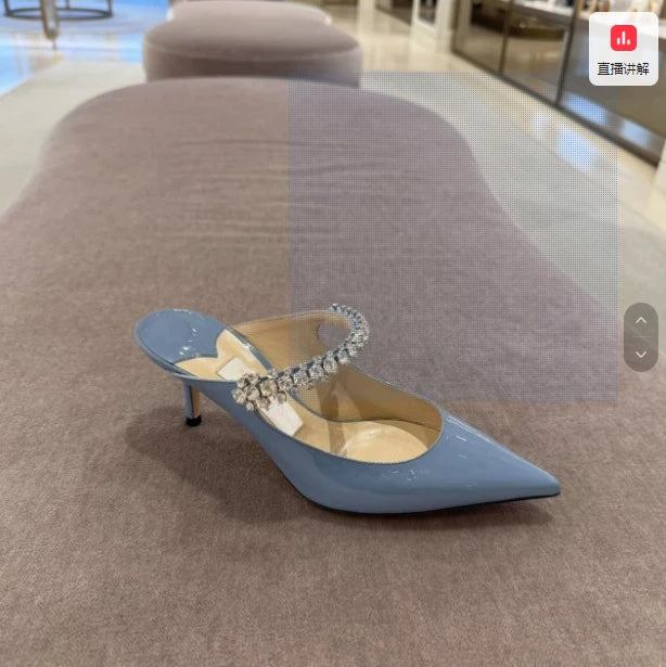 Manufacturer   European and American Spring and Autumn New Women High Heel Shoes High Quality Diamond Decoration Muller Shoes   Pumps