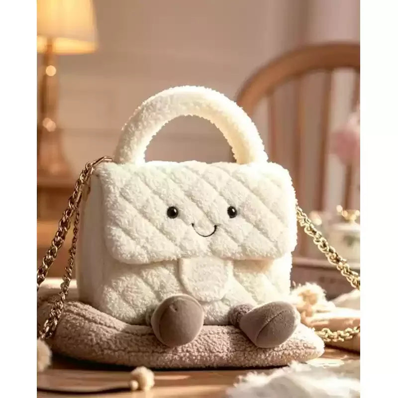 Jellycat Small Fragrant Style Ling Grid Chain Hair Bag Summer New Handbag Daifei Bag Stuffed Animal Plush Toy Girl Birthday Gift