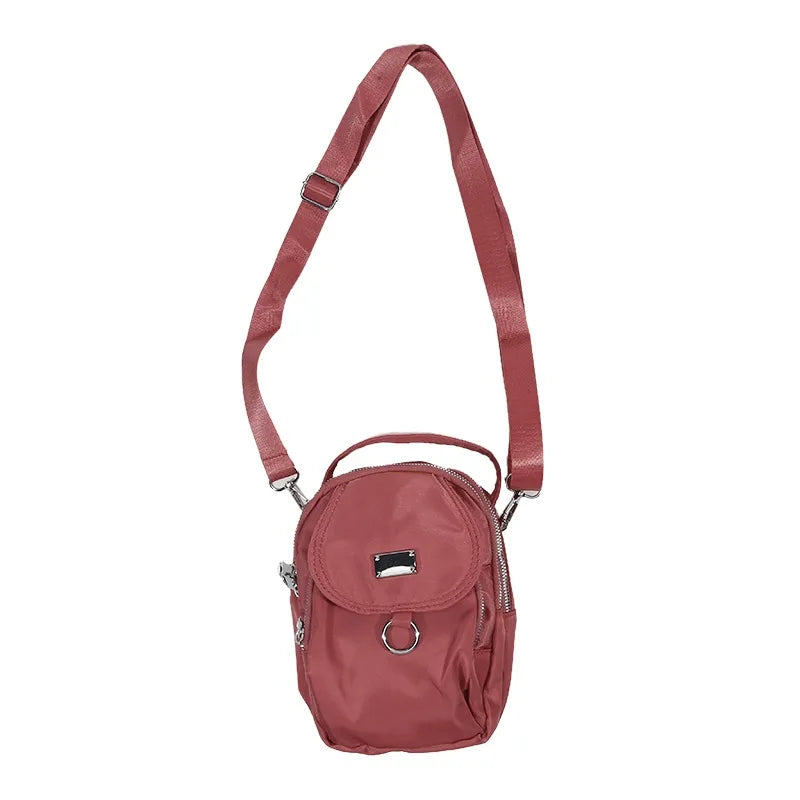 1PC Lady Casual Messenger Bag, Solid Color Multi-function Purse, Multi-layer Lightweight Oxford Handbag, Suitable for Going out