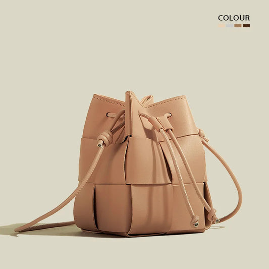 New Small Weave Bucket Drawstring Shoulder Cross Bag Female bag Woven Handbag Luxury Bag sss Express Designer Famous Brand Bags