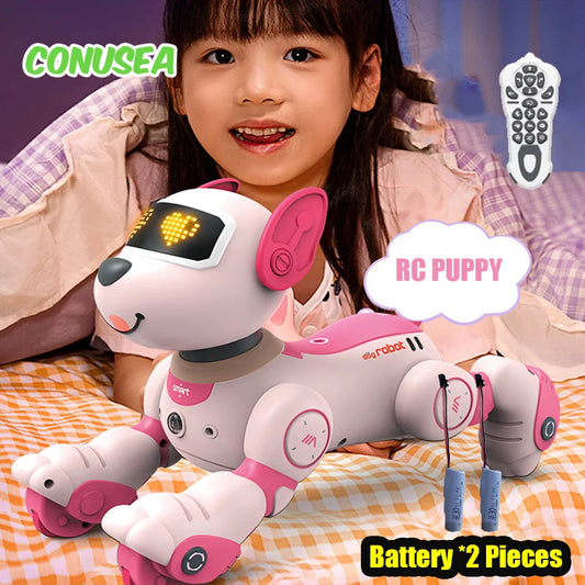 Girls Rc Robot Dog Intelligent Puppy Remote Control pets Programming Voice Interactive Children's Electronic smart robot toy