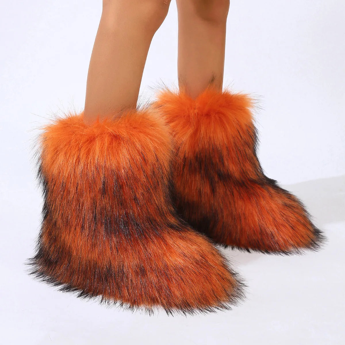 Manufacturer   Winter Shoe Women's Winter Fluffy Faux Fox Fur Boots Woman Plush Warm Snow Boots Luxury Footwear Girls' Furry Fur Bottes Fashion   boots